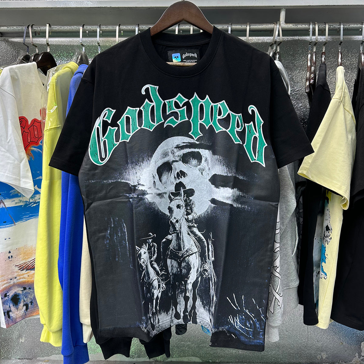 Godspeed T-shirts Drowning Free Muse Printed Cotton Crew Neck Short Sleeve Men and Women