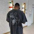 Askyurself T-shirts round Neck Short Sleeve Washed-out Vintage T-shirt