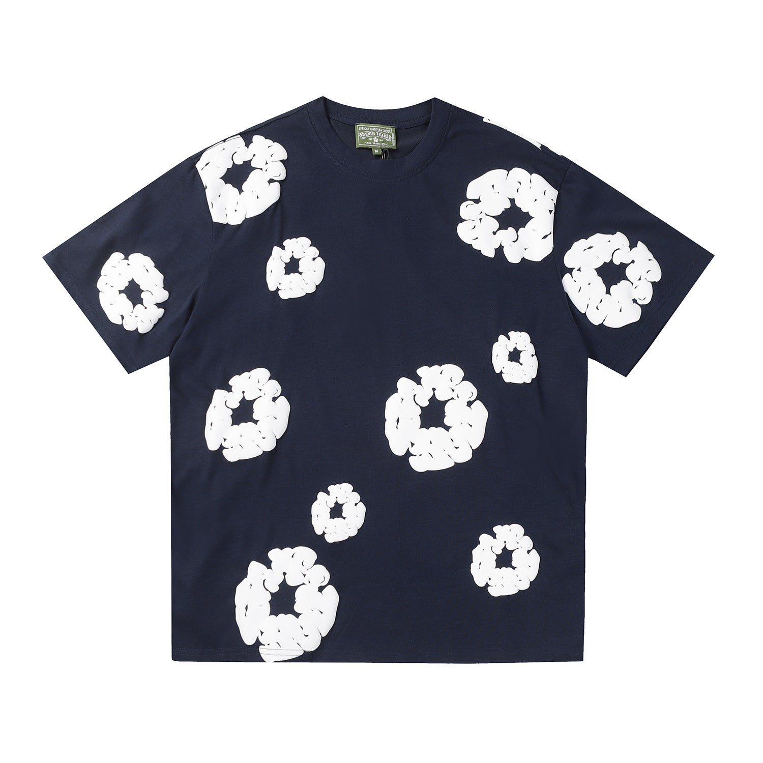 Denim Tears Outfit:T-shirt/Shorts (Separate Purchase Options) Puff Print Short Sleeve T-shirt Loose Couple Shorts Suit